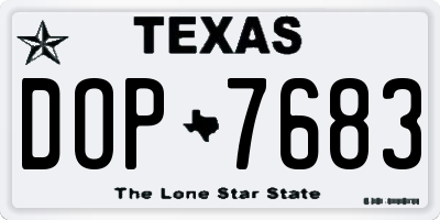 TX license plate DOP7683