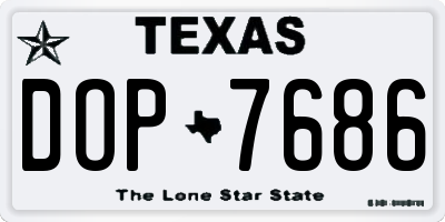 TX license plate DOP7686