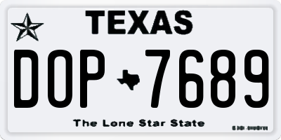 TX license plate DOP7689