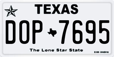 TX license plate DOP7695