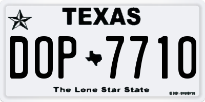 TX license plate DOP7710