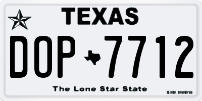 TX license plate DOP7712