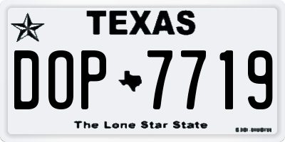TX license plate DOP7719