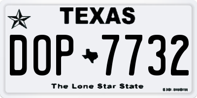 TX license plate DOP7732