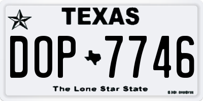 TX license plate DOP7746