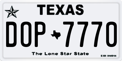 TX license plate DOP7770