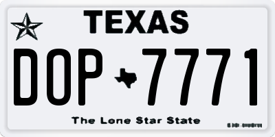 TX license plate DOP7771