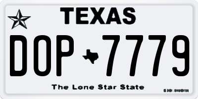TX license plate DOP7779