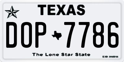 TX license plate DOP7786