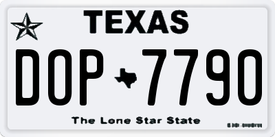 TX license plate DOP7790