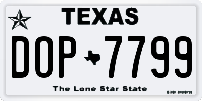 TX license plate DOP7799