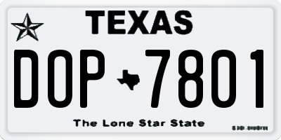 TX license plate DOP7801