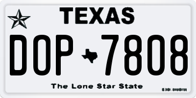 TX license plate DOP7808