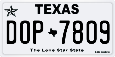 TX license plate DOP7809