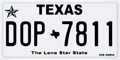 TX license plate DOP7811