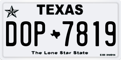 TX license plate DOP7819
