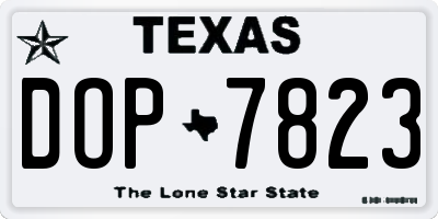TX license plate DOP7823