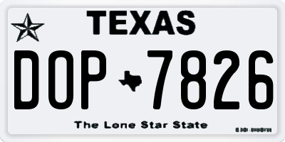 TX license plate DOP7826