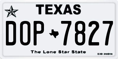TX license plate DOP7827
