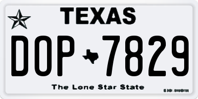 TX license plate DOP7829