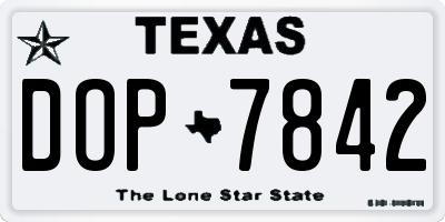TX license plate DOP7842