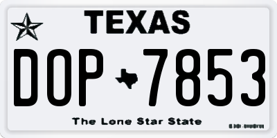 TX license plate DOP7853