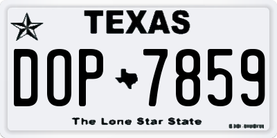 TX license plate DOP7859