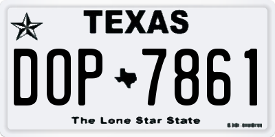 TX license plate DOP7861