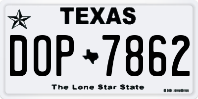 TX license plate DOP7862