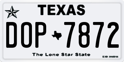 TX license plate DOP7872
