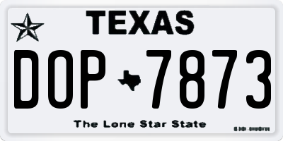 TX license plate DOP7873