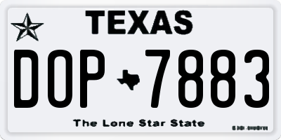 TX license plate DOP7883