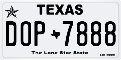 TX license plate DOP7888
