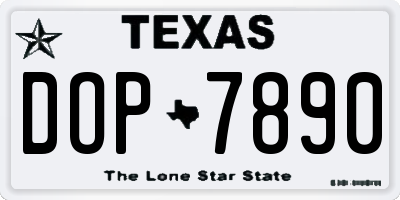TX license plate DOP7890