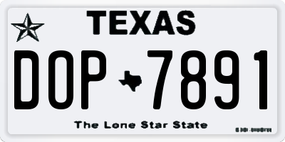 TX license plate DOP7891