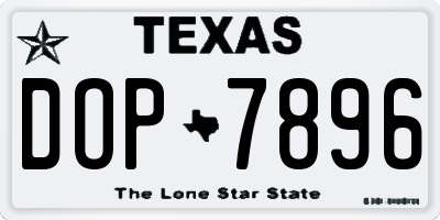 TX license plate DOP7896