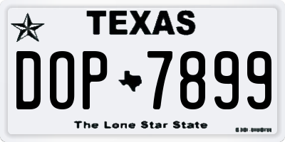 TX license plate DOP7899