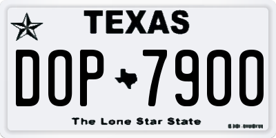TX license plate DOP7900