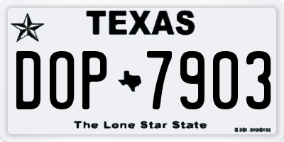 TX license plate DOP7903
