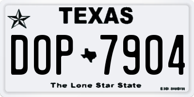 TX license plate DOP7904