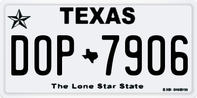 TX license plate DOP7906