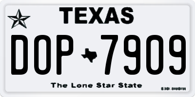 TX license plate DOP7909