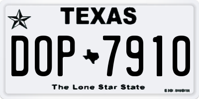 TX license plate DOP7910