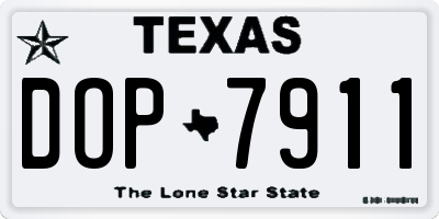 TX license plate DOP7911