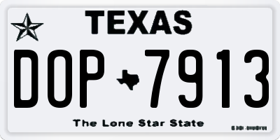 TX license plate DOP7913