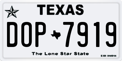 TX license plate DOP7919