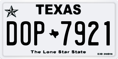 TX license plate DOP7921