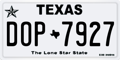 TX license plate DOP7927