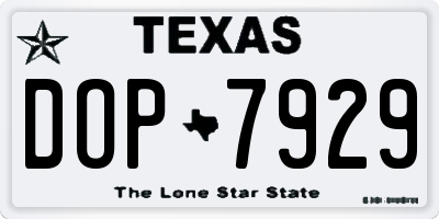 TX license plate DOP7929