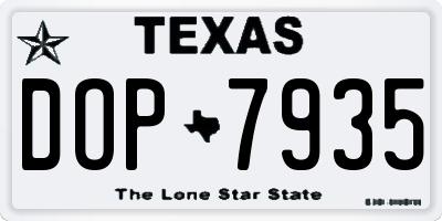 TX license plate DOP7935